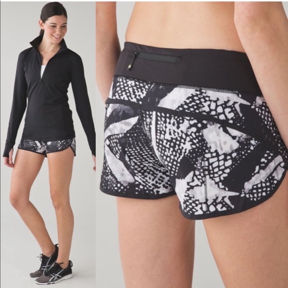lululemon athletica Pants - Lululemon Speed Short Static Mist White Black